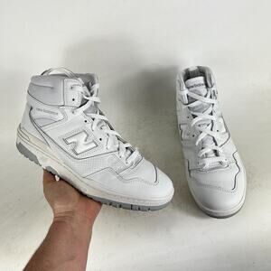 New Balance 650 Sneaker Men's 9.5 White Gray Lace Up Basketball Shoes BB650RWW